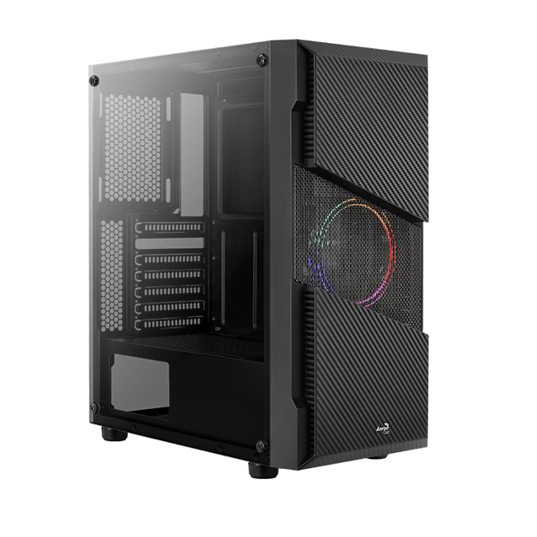 Корпус компьютерный AeroCool Menace Saturn FRGB-G-BK-v1 (4710562752618) черный