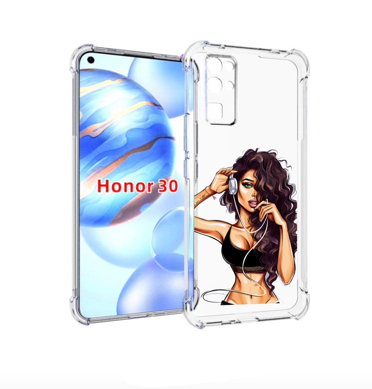 

Чехол бампер MyPads Спортивная-девушка женский для Honor 30 (BMH, Прозрачный, Tocco