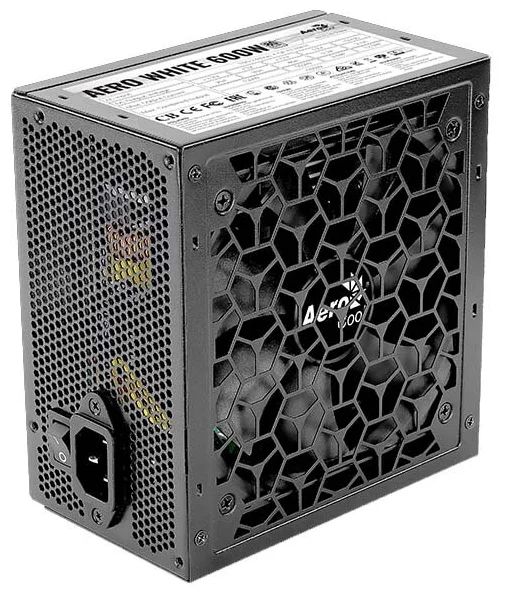 

Блок питания AeroCool AERO WHITE 600W, Черный, Блок питания Aerocool AERO WHITE, 600Вт, 120мм, черный, retail [aero white 600]