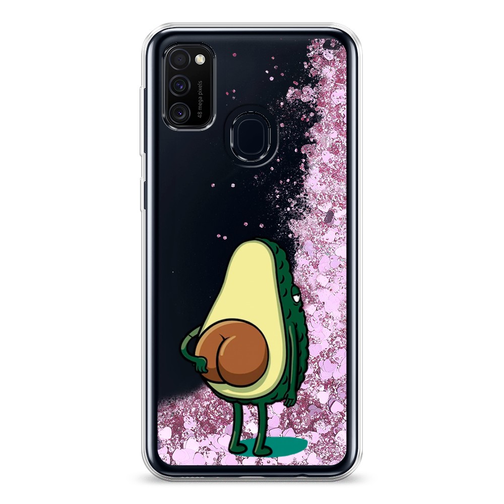 

Жидкий чехол с блестками "Попа авокадо" на Samsung Galaxy M21, 29794-1