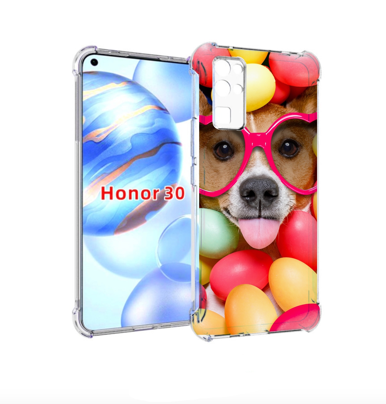 

Чехол бампер MyPads Собака-в-яйцах для Honor 30 (BMH-AN10) проти, Прозрачный, Tocco