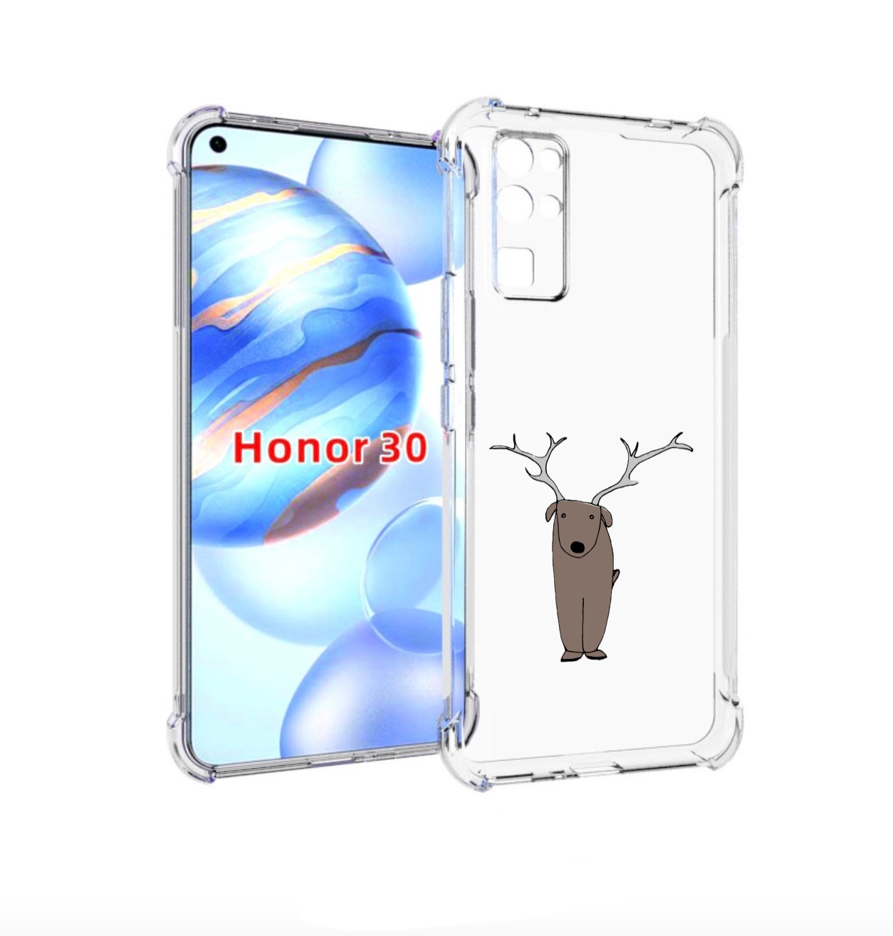 

Чехол бампер MyPads Собака олень для Honor 30 (BMH-AN10) противо, Прозрачный, Tocco