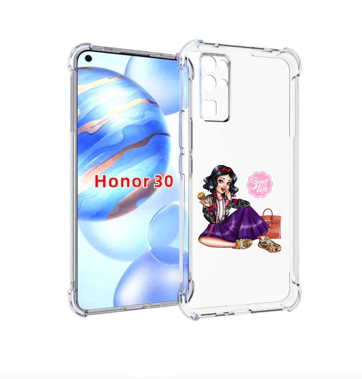 Чехол бампер MyPads Сладкая-жизнь женский для Honor 30 (BMH-AN10