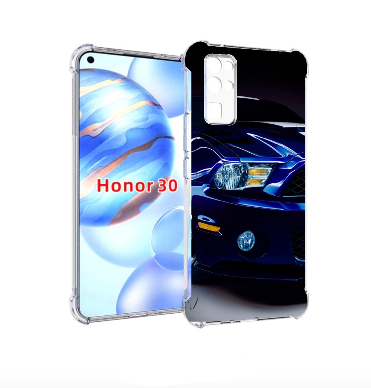 

Чехол бампер MyPads Синяя-машина для Honor 30 (BMH-AN10) противо, Прозрачный, Tocco