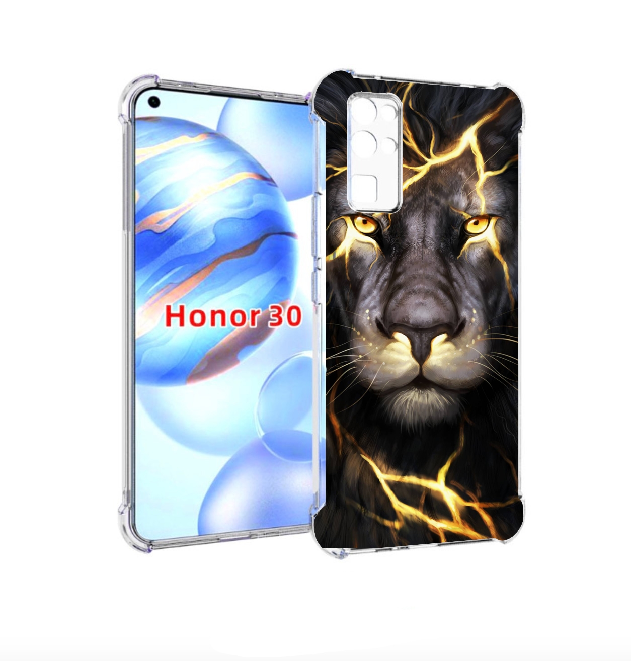 

Чехол бампер MyPads Светящийся-лев мужской для Honor 30 (BMH-AN1, Прозрачный, Tocco