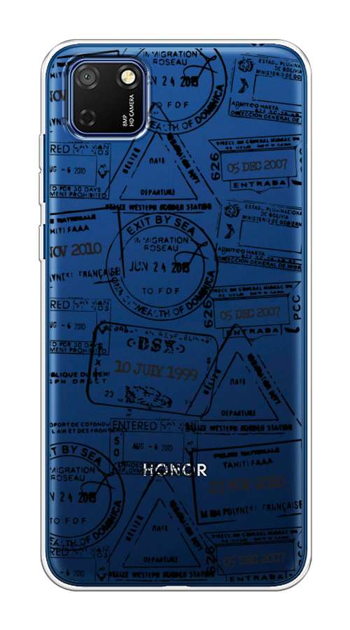 

Чехол на Honor 9S "Visa stamps 2", Белый;черный;серый, 6102650-2