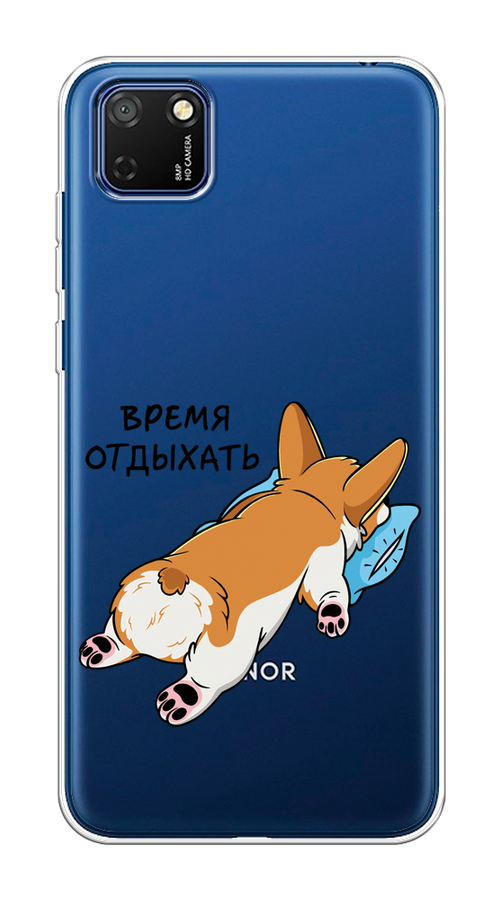 

Чехол на Honor 9S "Корги отдыхает", Черный;коричневый;голубой, 6102650-1