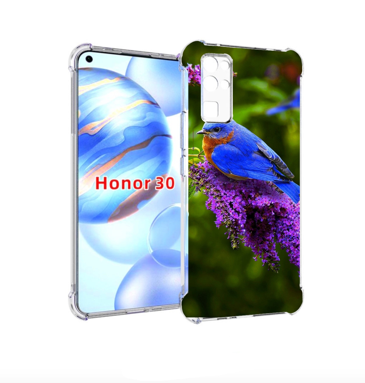 

Чехол бампер MyPads Птица-сиреневая для Honor 30 (BMH-AN10) прот, Прозрачный, Tocco