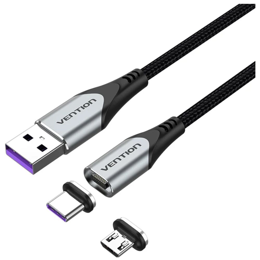 

Кабель USB 2.0 Type-A, USB Type-C, micro USB-USB Vention CQNHF 1м черный, CQNHF