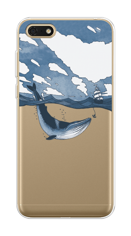 

Чехол на Honor 7A/7A Prime/Y5 Prime 2018/Y5 2018 "Большой кит", Синий, 65250-1
