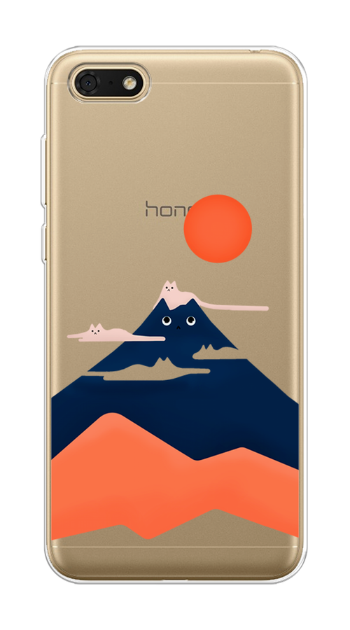 

Чехол на Honor 7A/7A Prime/Y5 Prime 2018/Y5 2018 "Кот-гора", Черный;оранжевый, 65250-4