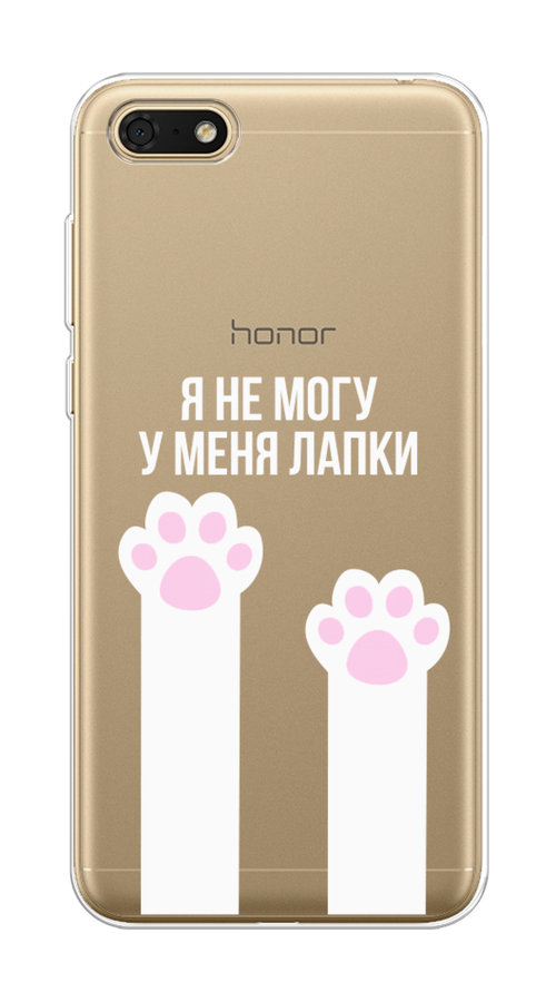 

Чехол на Honor 7A/7A Prime/Y5 Prime 2018/Y5 2018 "У меня лапки", Белый;розовый, 65250-6