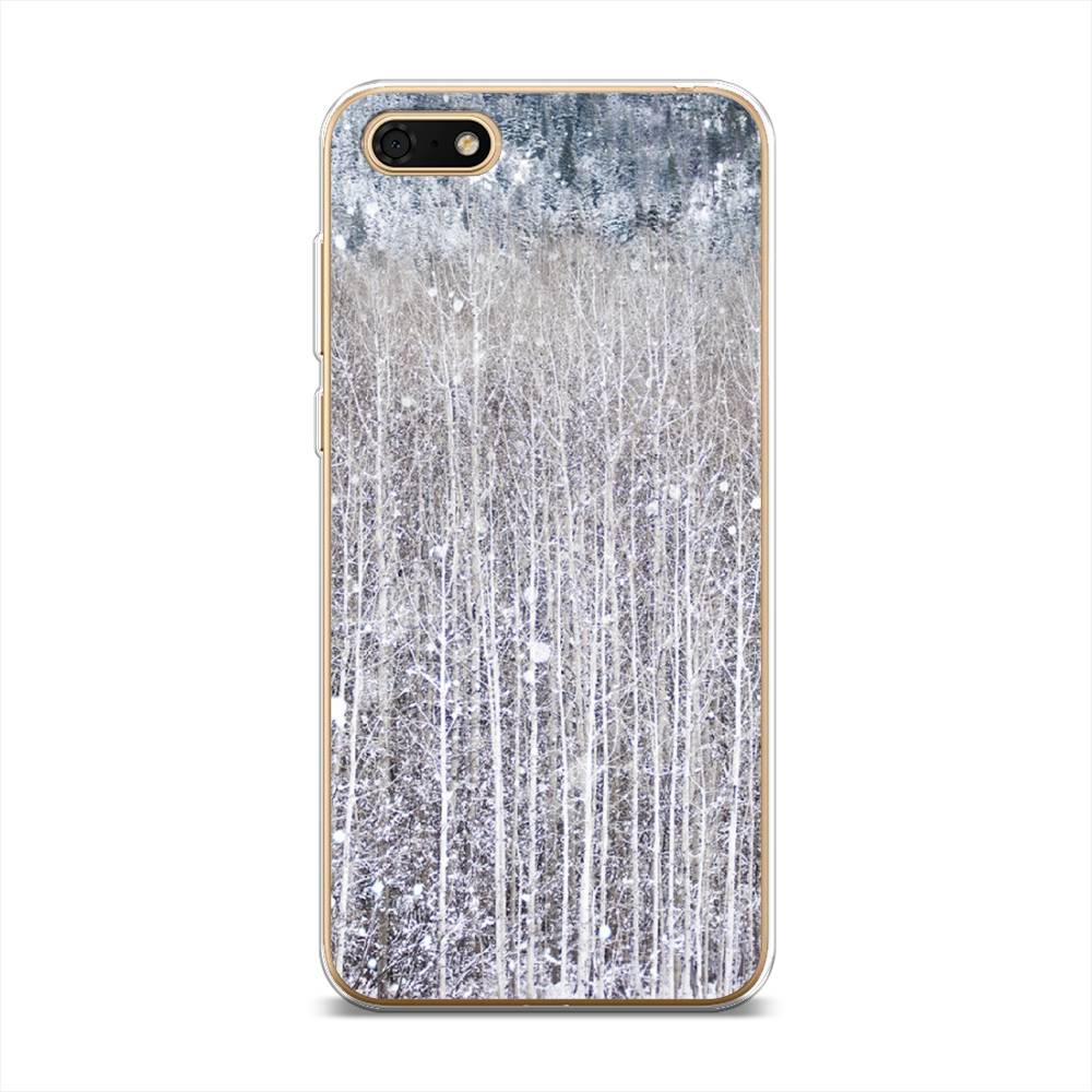 

Чехол на Huawei Honor 7A "Снежный лес", Бежевый;серый;белый, 65250-5