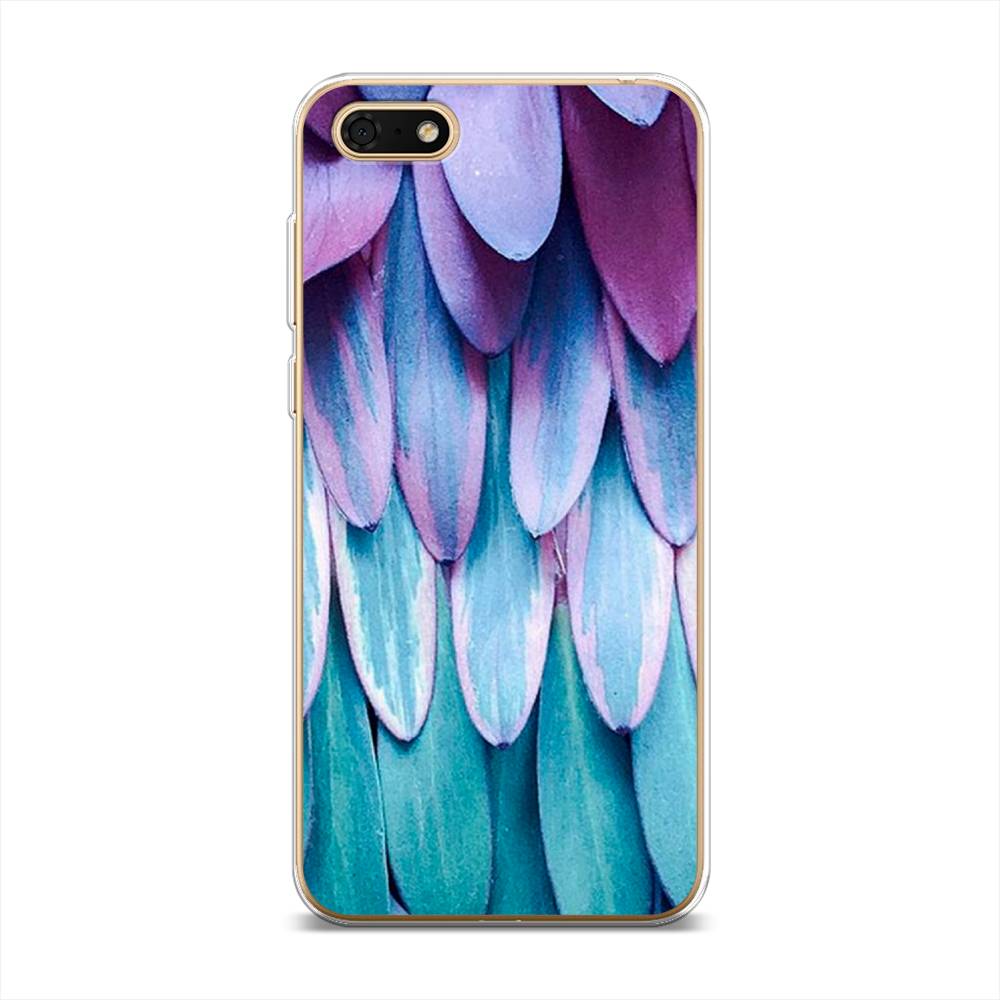 

Чехол на Huawei Honor 7A "Синее перо", Фиолетовый;голубой, 65250-3