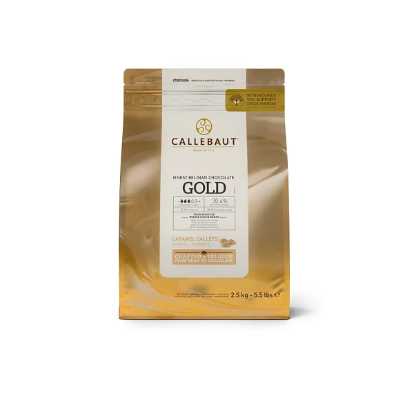 

Белый шоколад Callebaut Gold с карамелью 30,4% какао, каллеты 500 гр
