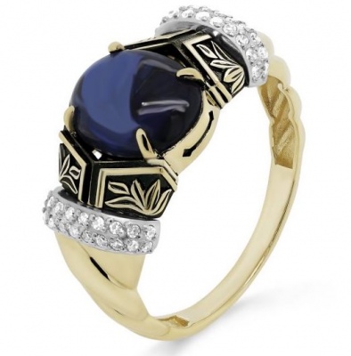 

Кольцо с кианитом и бриллиантами из жёлтого золота р. 17,5 Kabarovsky 11-21346-9889, 11-21346-9889