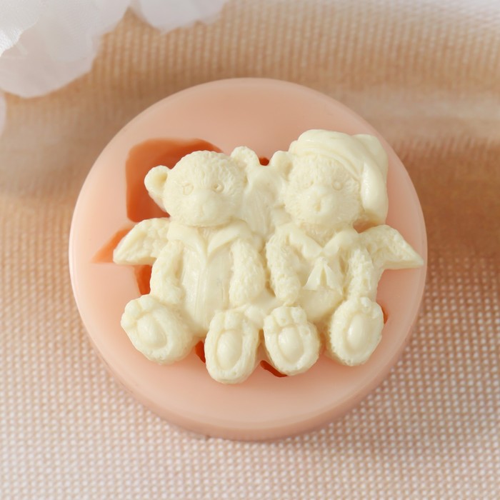 Молд силикон Арт Узор Мишки Ангелочки 3,8х2,8х0,5 см