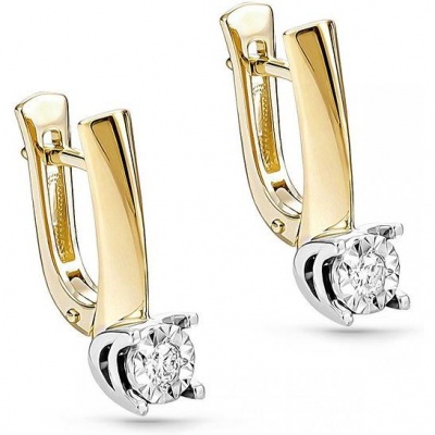 

Серьги с 2 бриллиантами из жёлтого золота Kabarovsky 12-21093-1000, 12-21093-1000