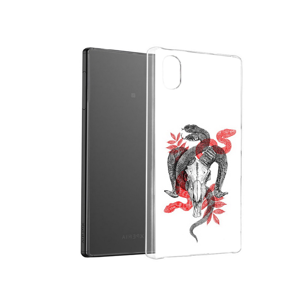 

Чехол MyPads Tocco для Sony Xperia X змея в черепе рисунок, Прозрачный, Tocco