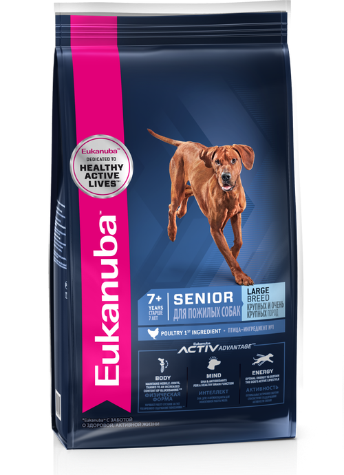 Сухой корм для собак Eukanuba Senior Large Breed 7+, для пожилых крупных пород, птица 4 кг