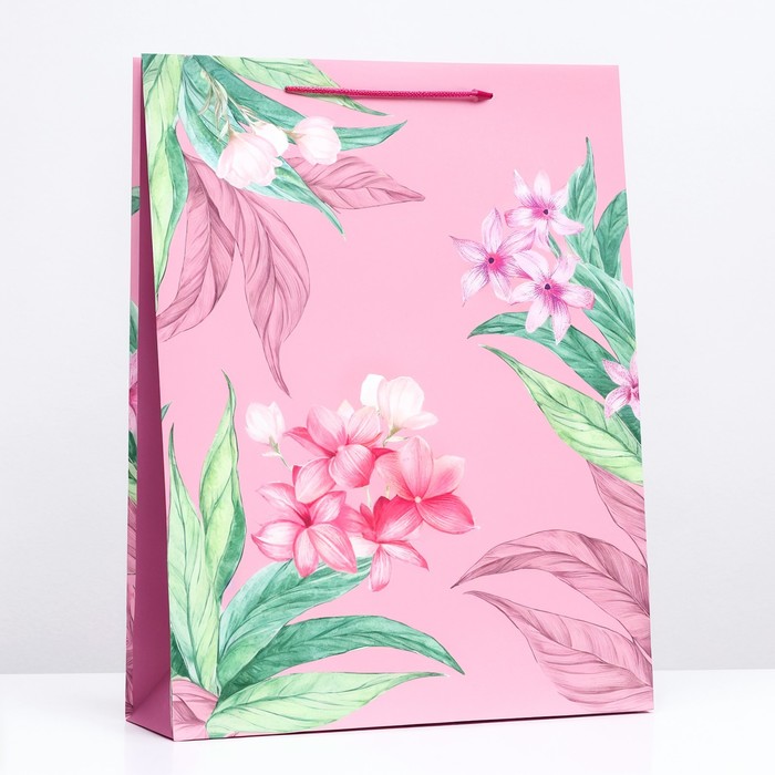 Пакет подарочный АРТ ДИЗАЙН Розовые цветы 9939103, 33х42,5х10 см