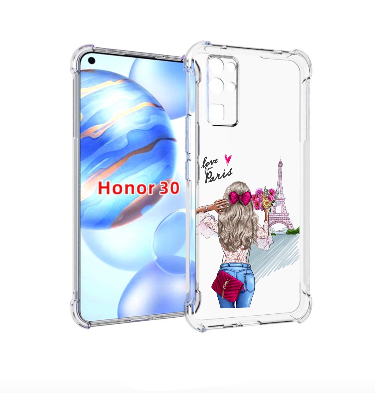 

Чехол бампер MyPads Парижанка женский для Honor 30 (BMH-AN10) пр, Прозрачный, Tocco