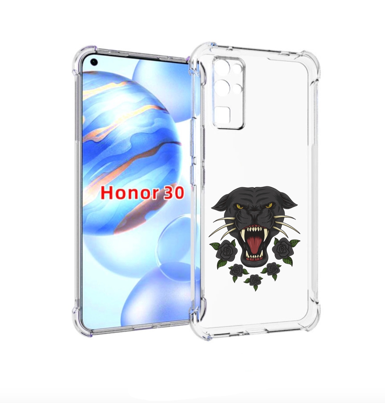 

Чехол бампер MyPads Пантера для Honor 30 (BMH-AN10) противоударный, Прозрачный, Tocco