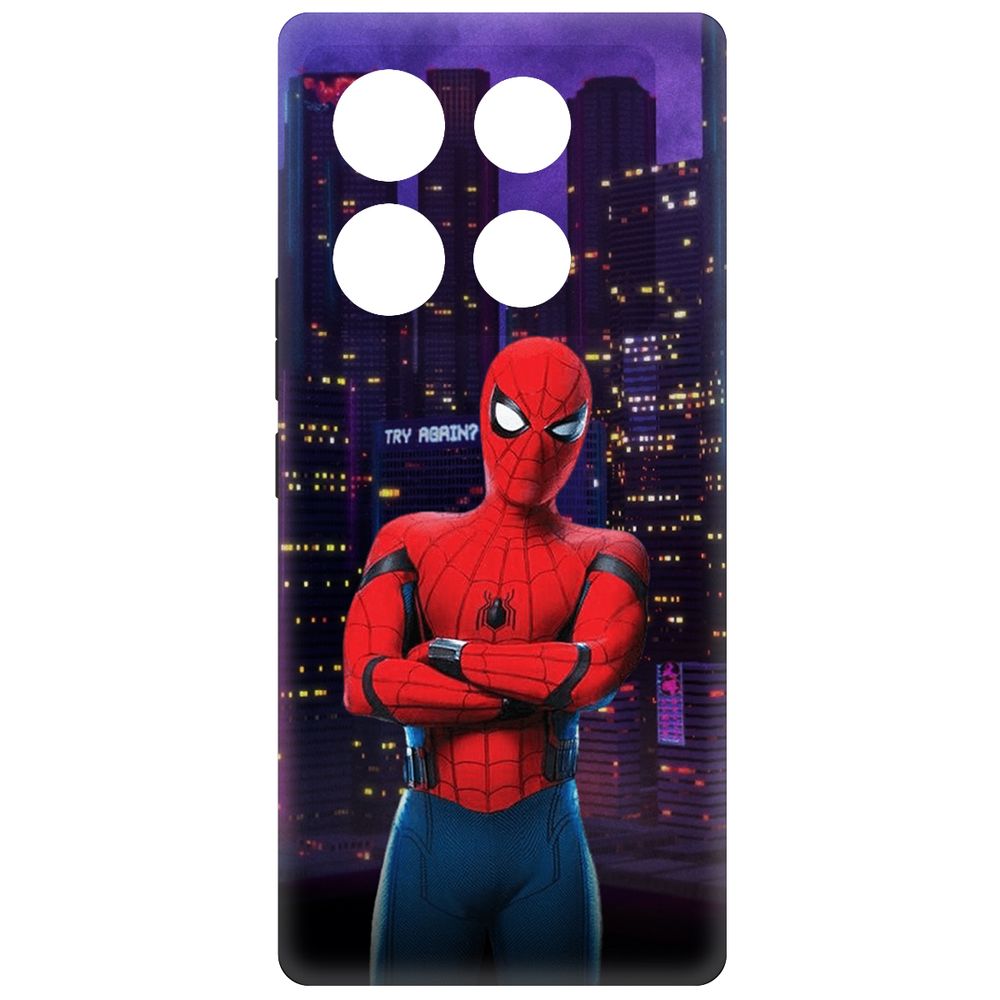 

Чехол-накладка Krutoff Soft Case Человек-Паук. На крыше для INFINIX Note 40 Pro 5G черный