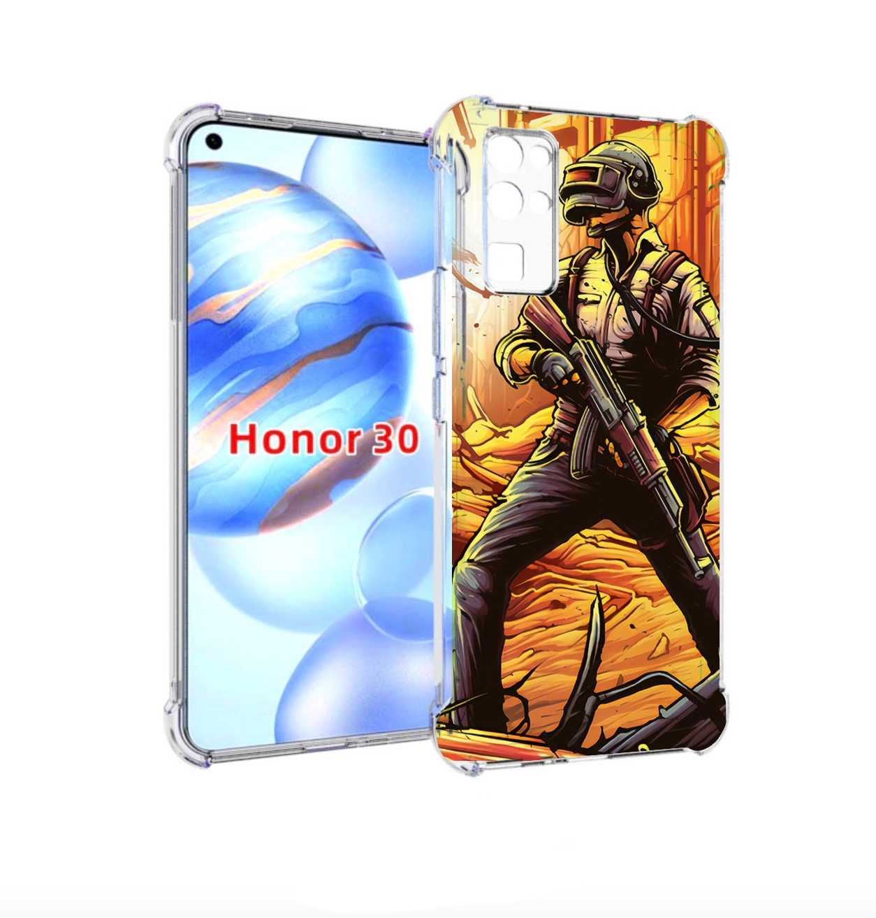 Чехол бампер MyPads Пабг для Honor 30 (BMH-AN10) противоударный