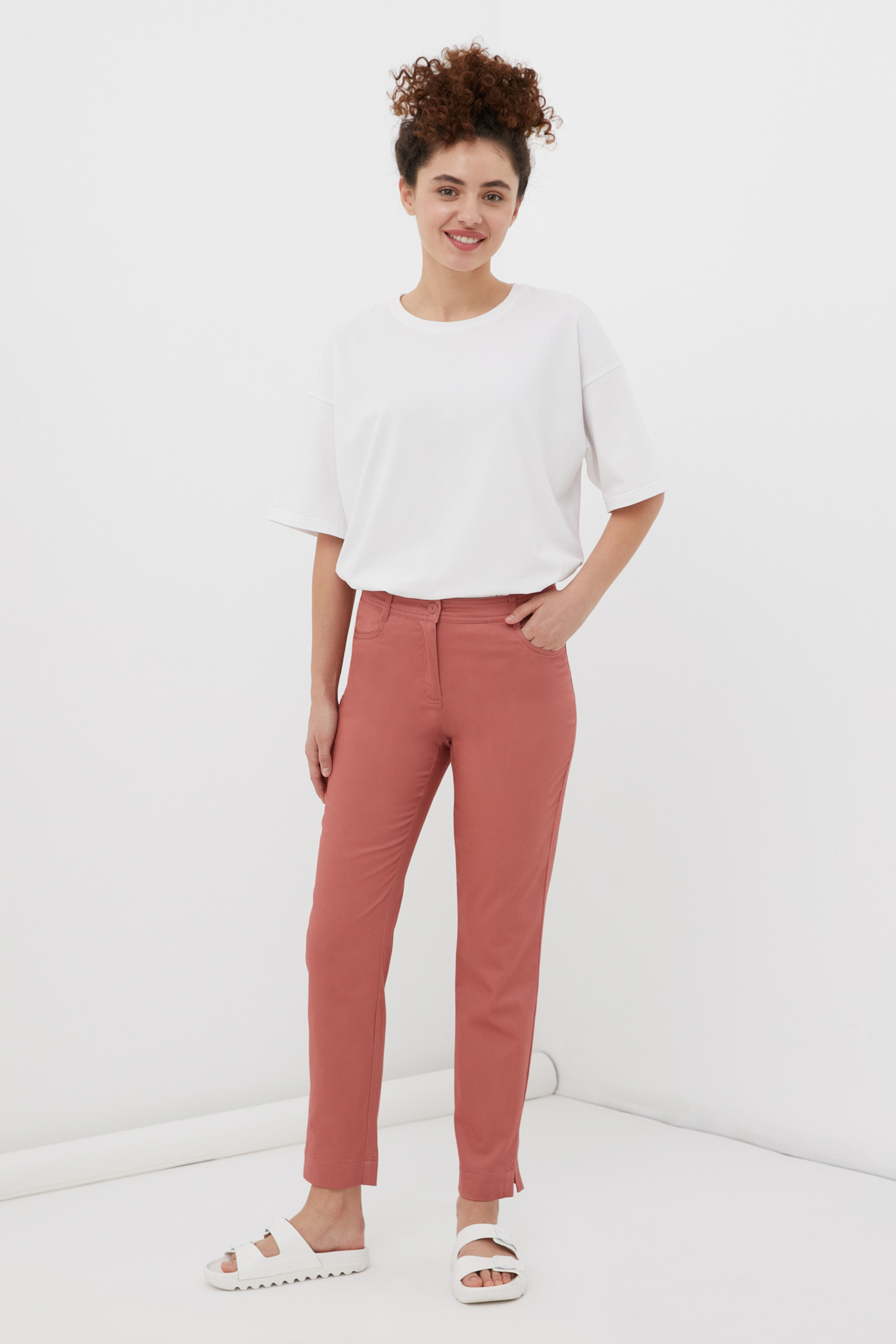 

Брюки женские Finn Flare BAS-10055 розовые XS, Розовый, BAS-10055