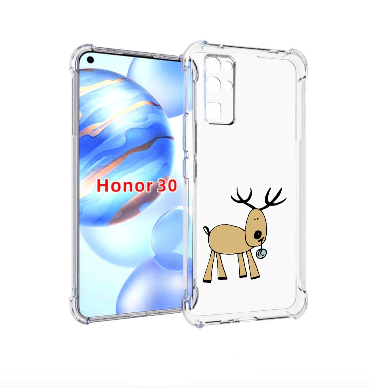 

Чехол бампер MyPads Олень с шариком для Honor 30 (BMH-AN10) прот, Прозрачный, Tocco