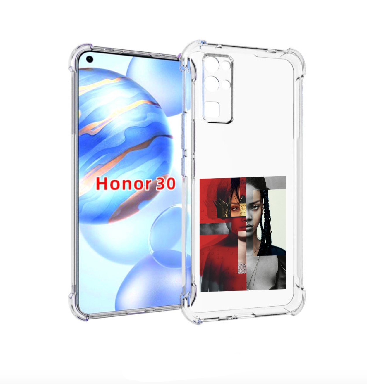 

Чехол бампер MyPads Обложка-Рианна для Honor 30 (BMH-AN10) проти, Прозрачный, Tocco