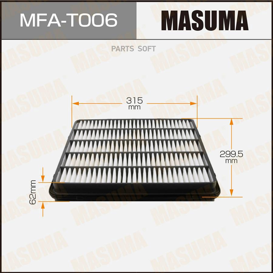 

Фильтр воздушный TOYOTA 08- 4.5 DIESEL MASUMA MFA-T006