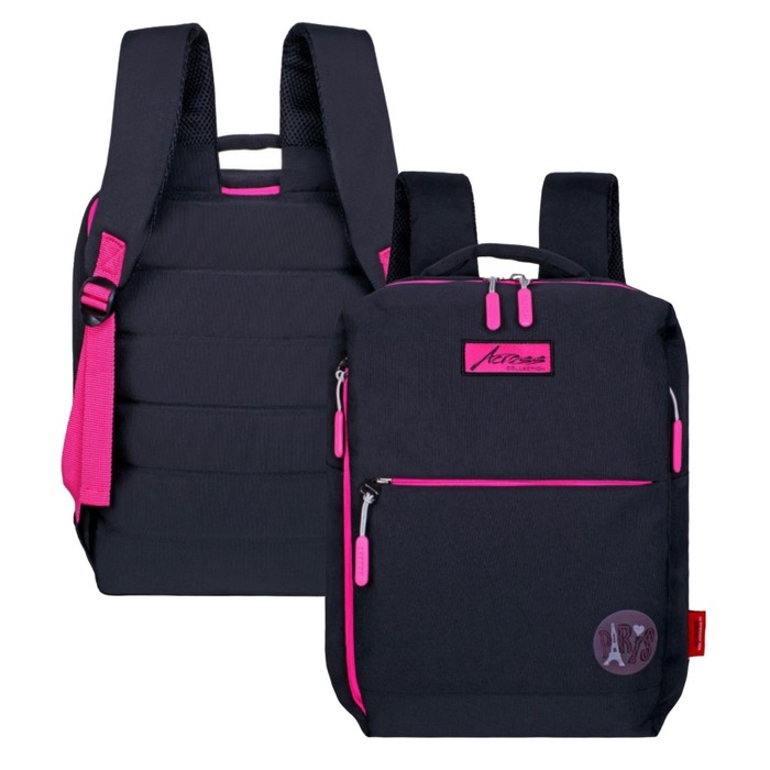 Across Рюкзак молодежный 39 х 26 х 10 см, эргономичная спинка, Across G6, чёрный/розовый G рюкзак молодёжный wenger 49 х 38 х 25 см эргономичная спинка отделение для ноутбука зелёныйёный