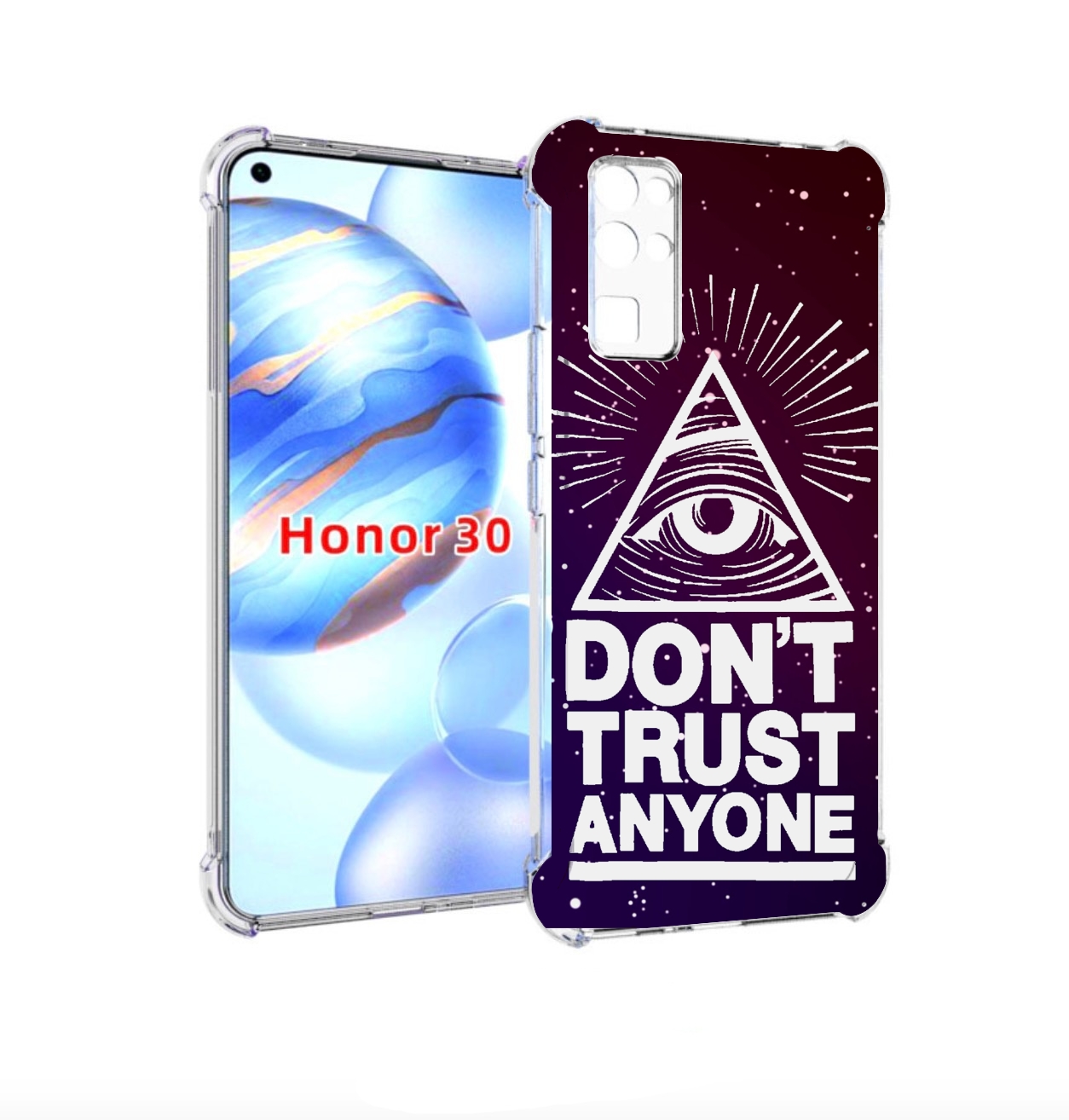

Чехол бампер MyPads Не-доверяй для Honor 30 (BMH-AN10) противоуд, Прозрачный, Tocco
