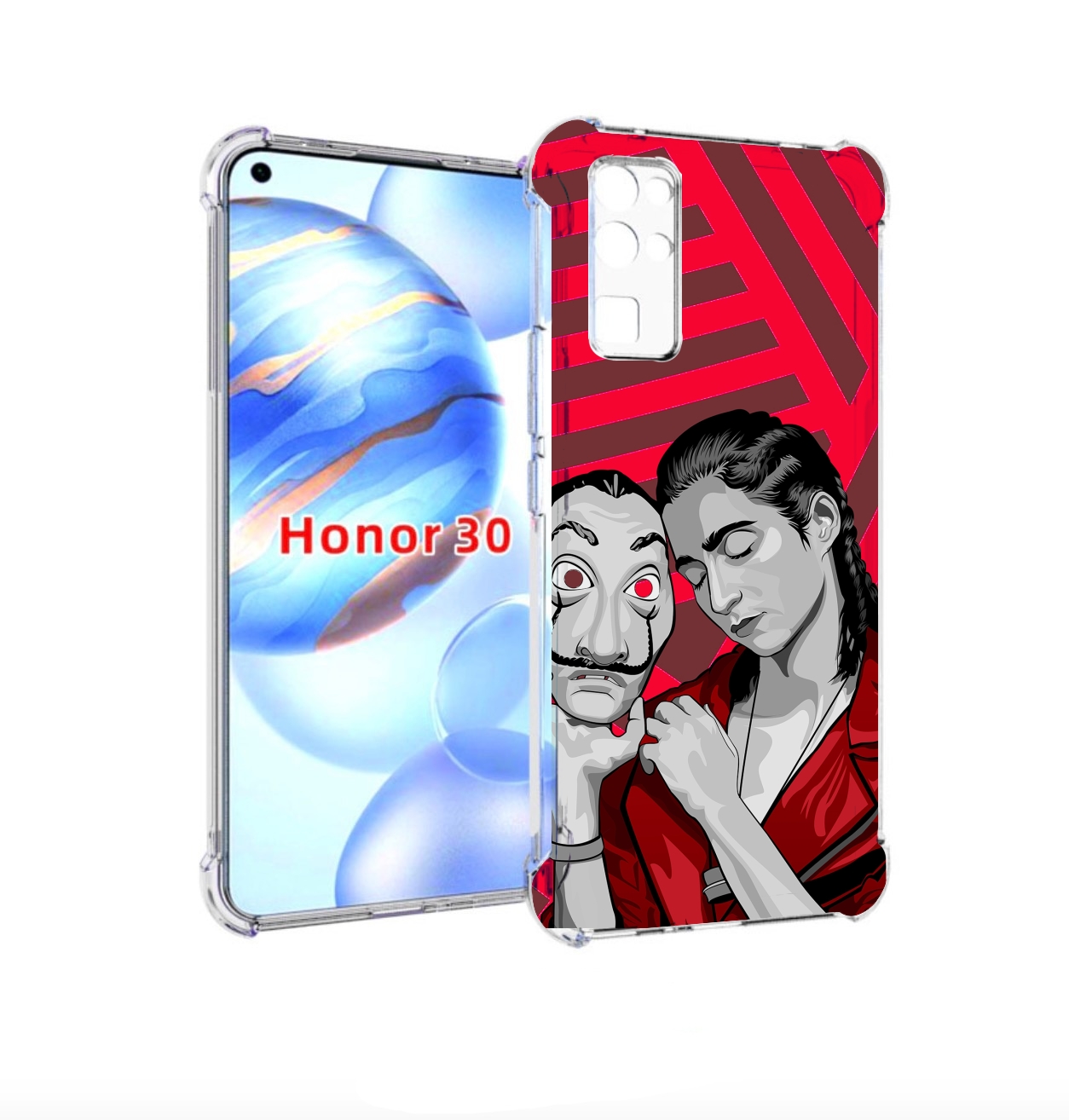 

Чехол бампер MyPads Найроби-бумажного-дома для Honor 30 (BMH-AN1, Прозрачный, Tocco