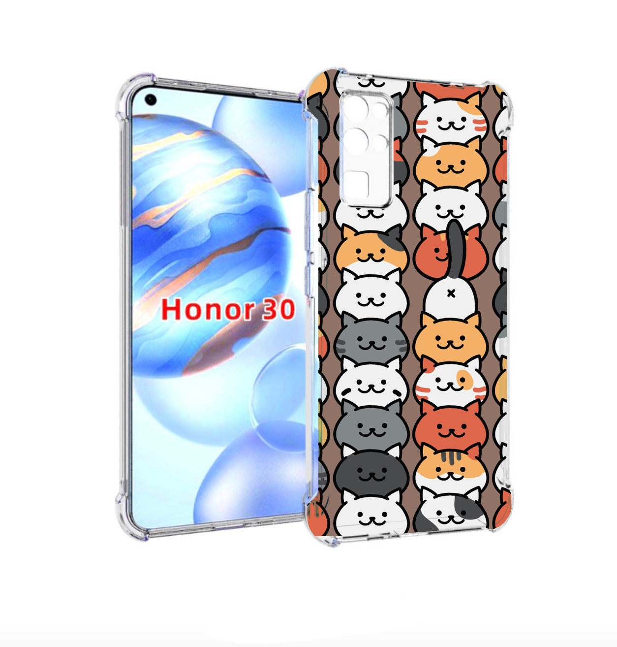 

Чехол бампер MyPads Найди-кота для Honor 30 (BMH-AN10) противоуд, Прозрачный, Tocco