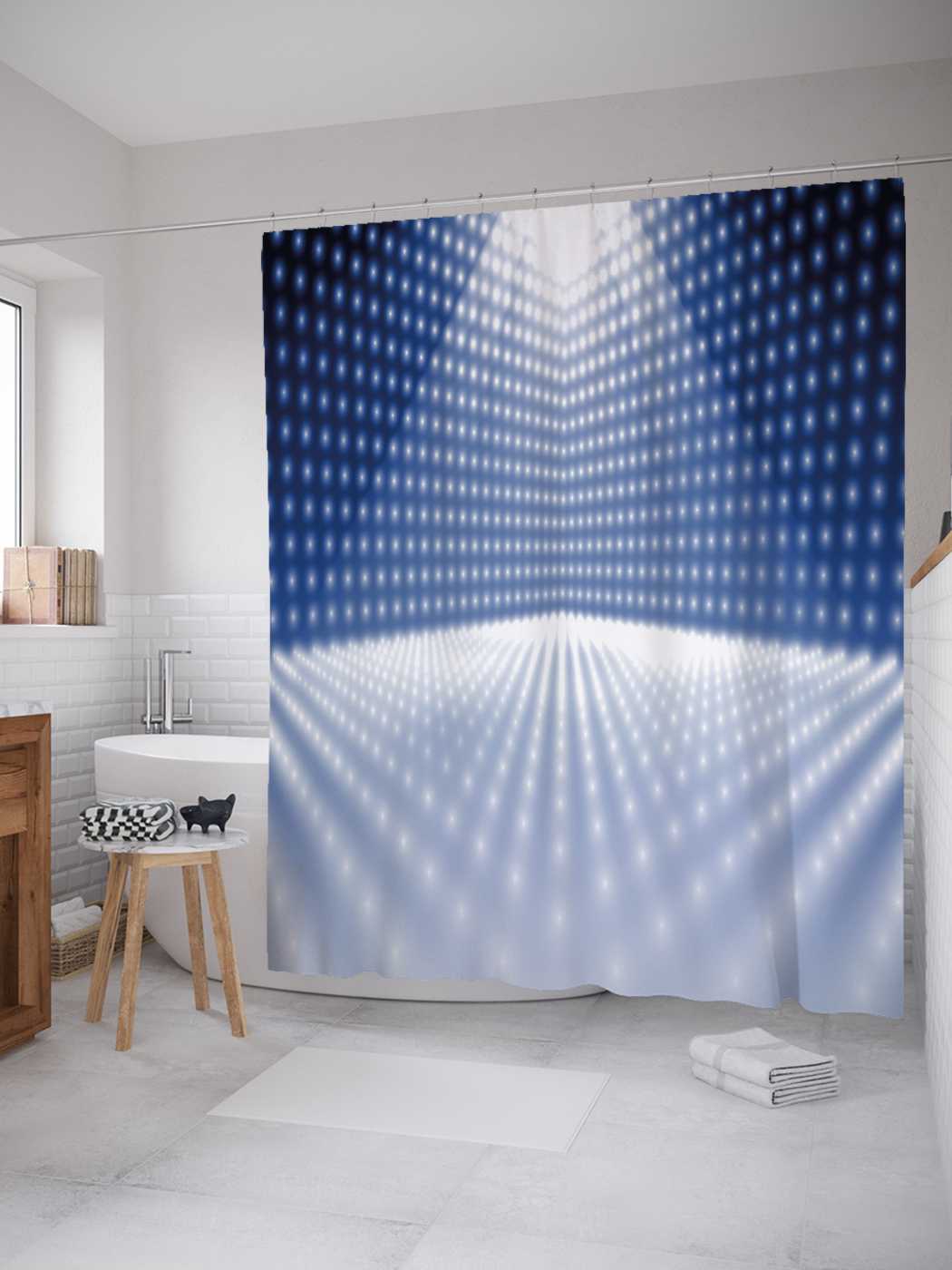 

Штора (занавеска) для ванной JoyArty "Диско сцена" из сатена, 180х200 см с крючками, Коричневый