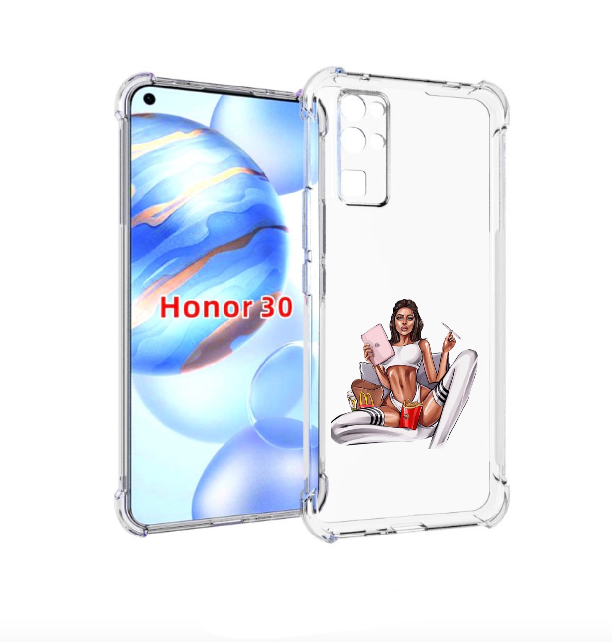 

Чехол бампер MyPads Модная-иллюстрация-девушки женский для Honor, Прозрачный, Tocco