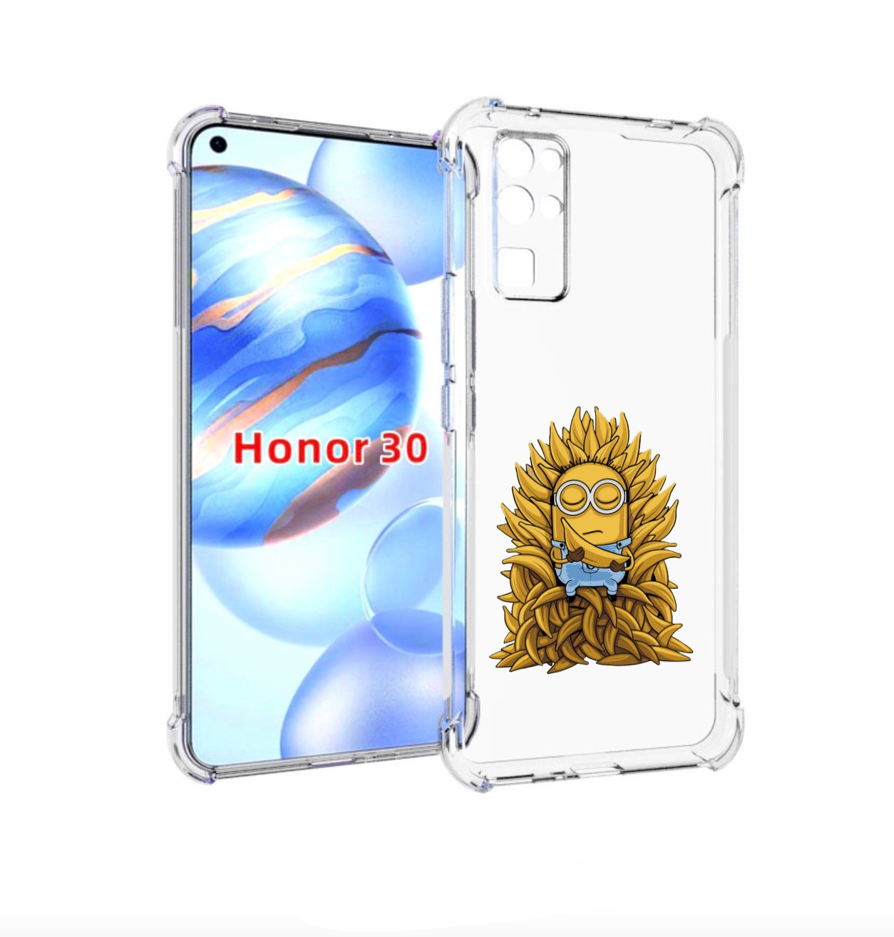 

Чехол бампер MyPads Миньон с бананами для Honor 30 (BMH-AN10) пр, Прозрачный, Tocco