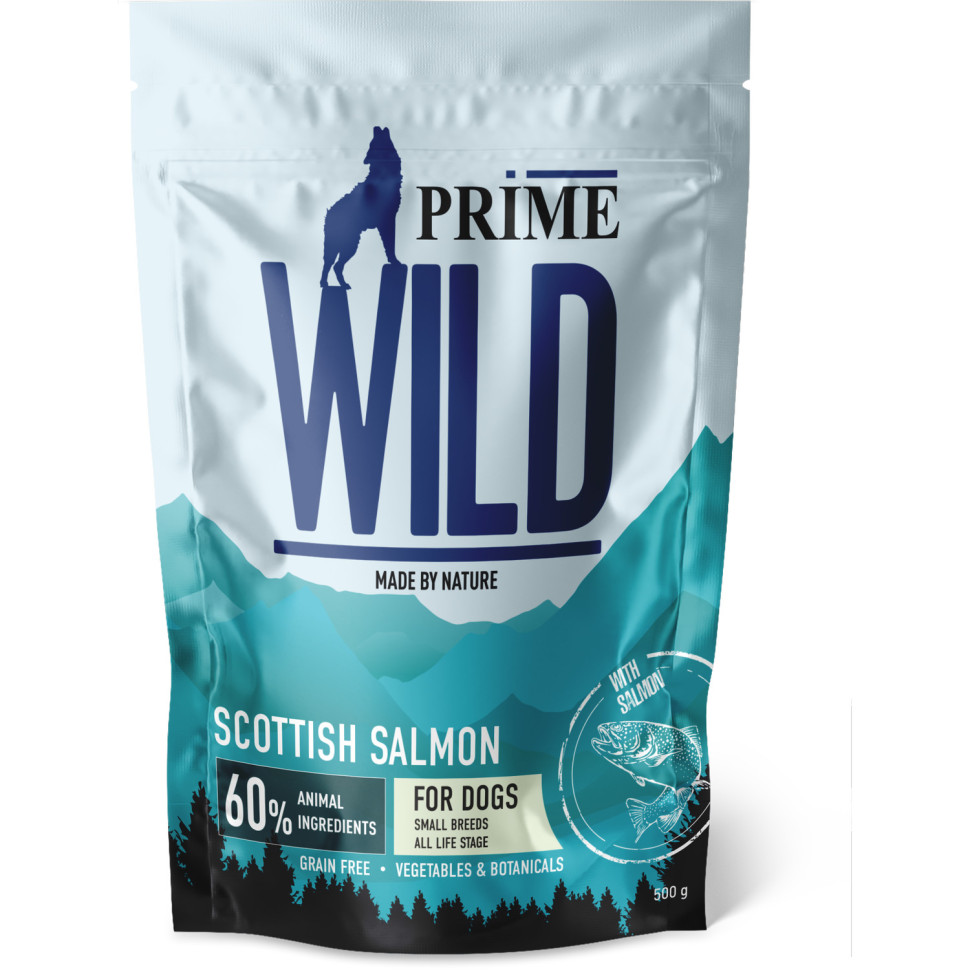 фото Сухой корм для собак prime wild gf scottish, с лососем, 500 г