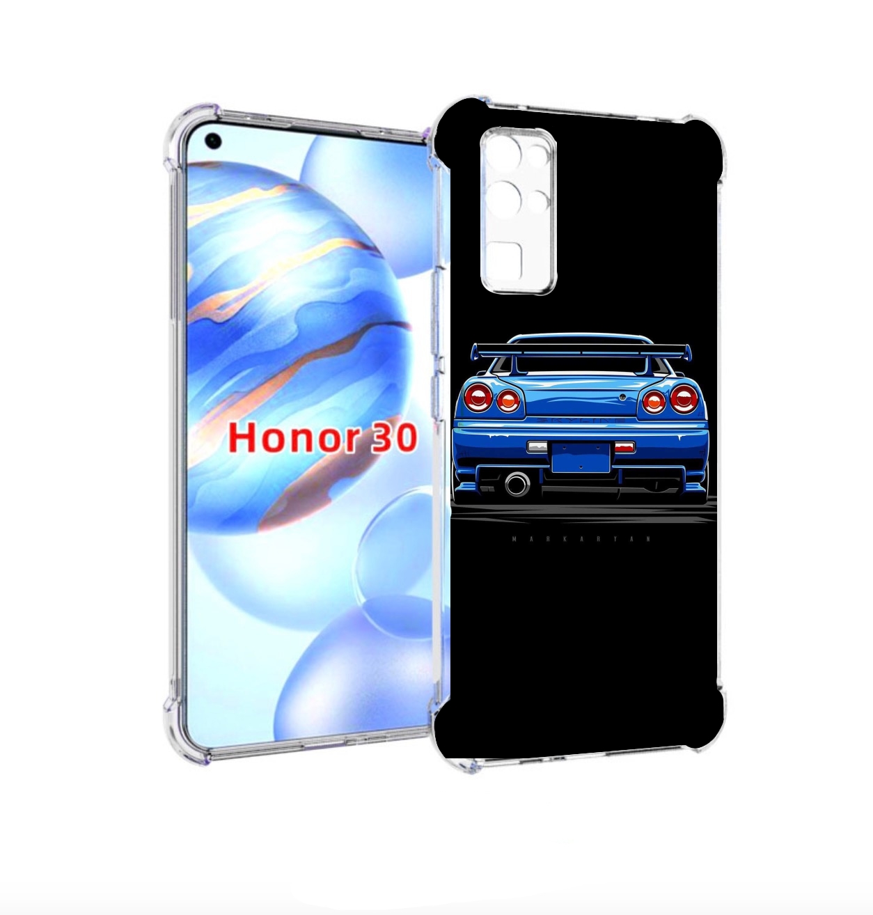 

Чехол бампер MyPads Машина-синяя мужской для Honor 30 (BMH-AN10), Прозрачный, Tocco