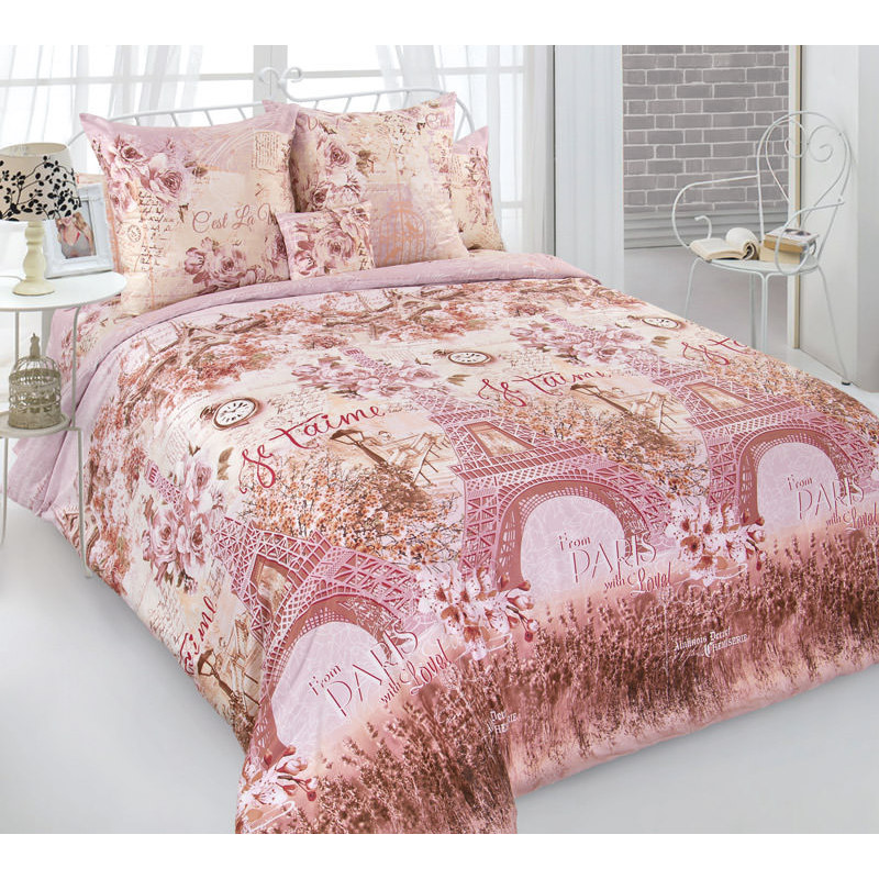 фото Комплект постельного белья из сатина двуспальный текс-дизайн город любви