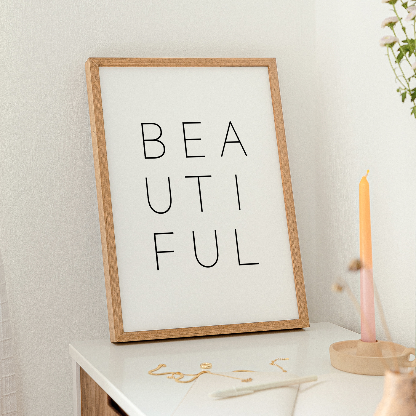 

Постер OTS HOME надпись Beautiful 30х40 см без рамы