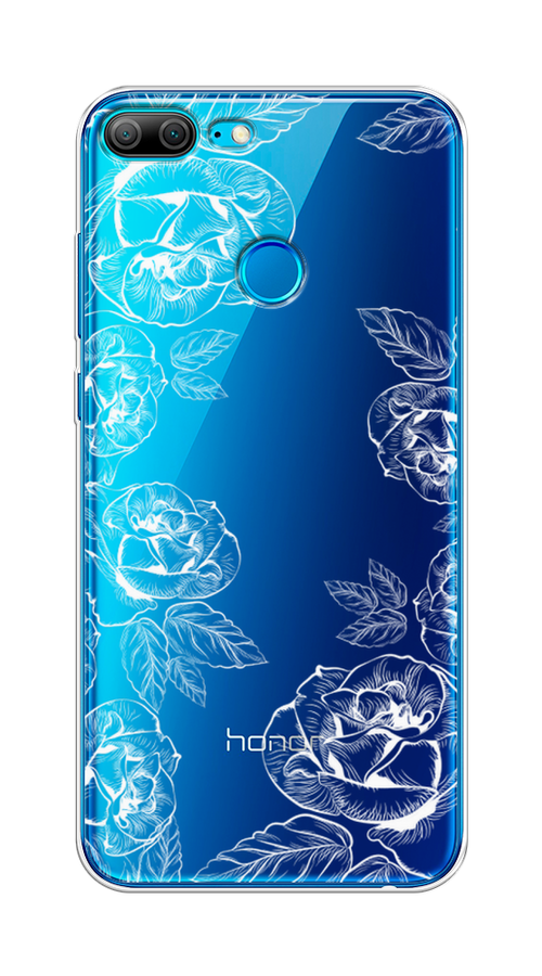 

Чехол на Honor 9 Lite "Розы графика", Черный;серый, 64250-2