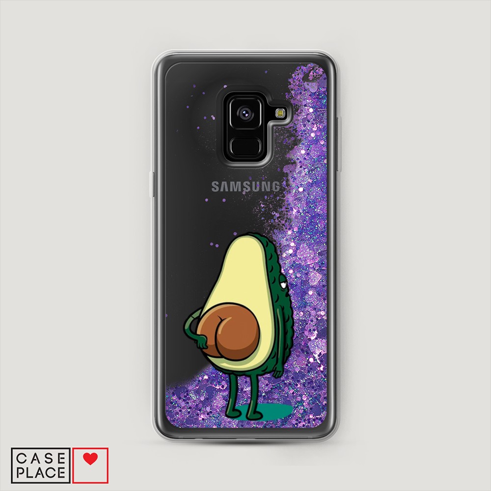 фото Жидкий чехол с блестками "попа авокадо" на samsung galaxy a8 2018 awog