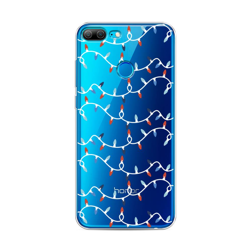 

Чехол для Honor 9 Lite "Разноцветная гирлянда", Белый;красный;синий, 64250-5