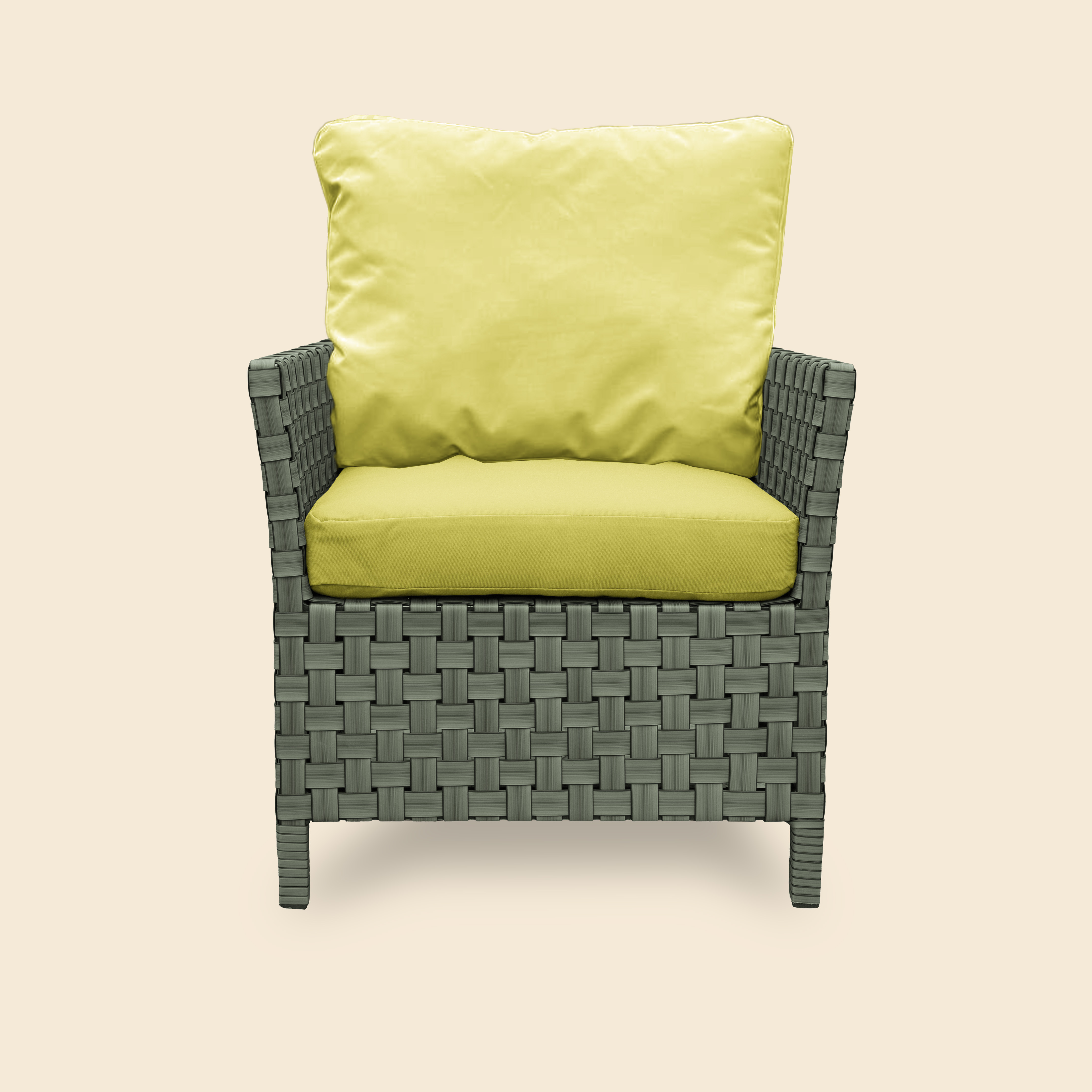 Кресло плетёное из ротанга EviLine, STILO, хаки, 76х70х75 см
