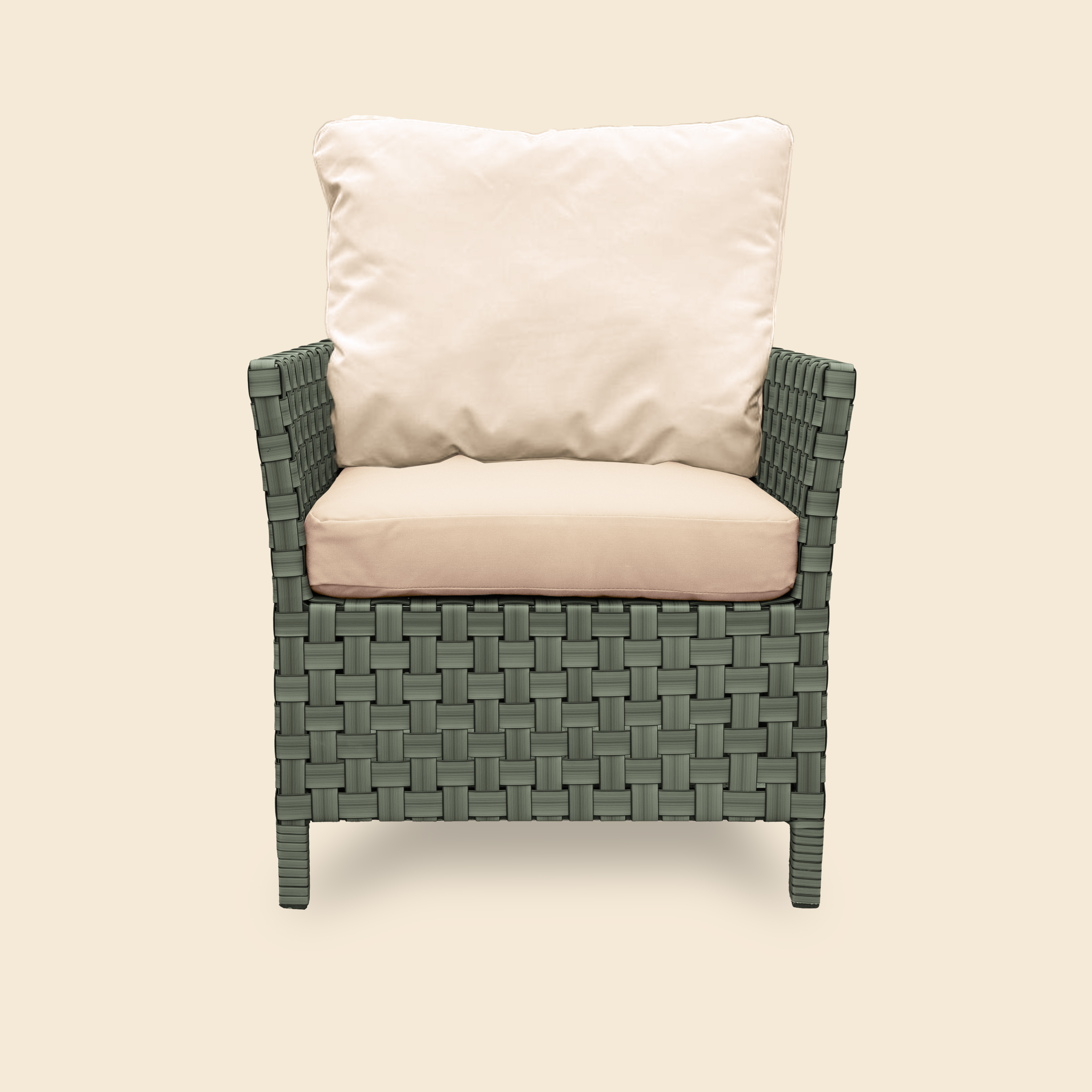 Кресло плетёное из ротанга EviLine, STILO, хаки, 176х70х75 см