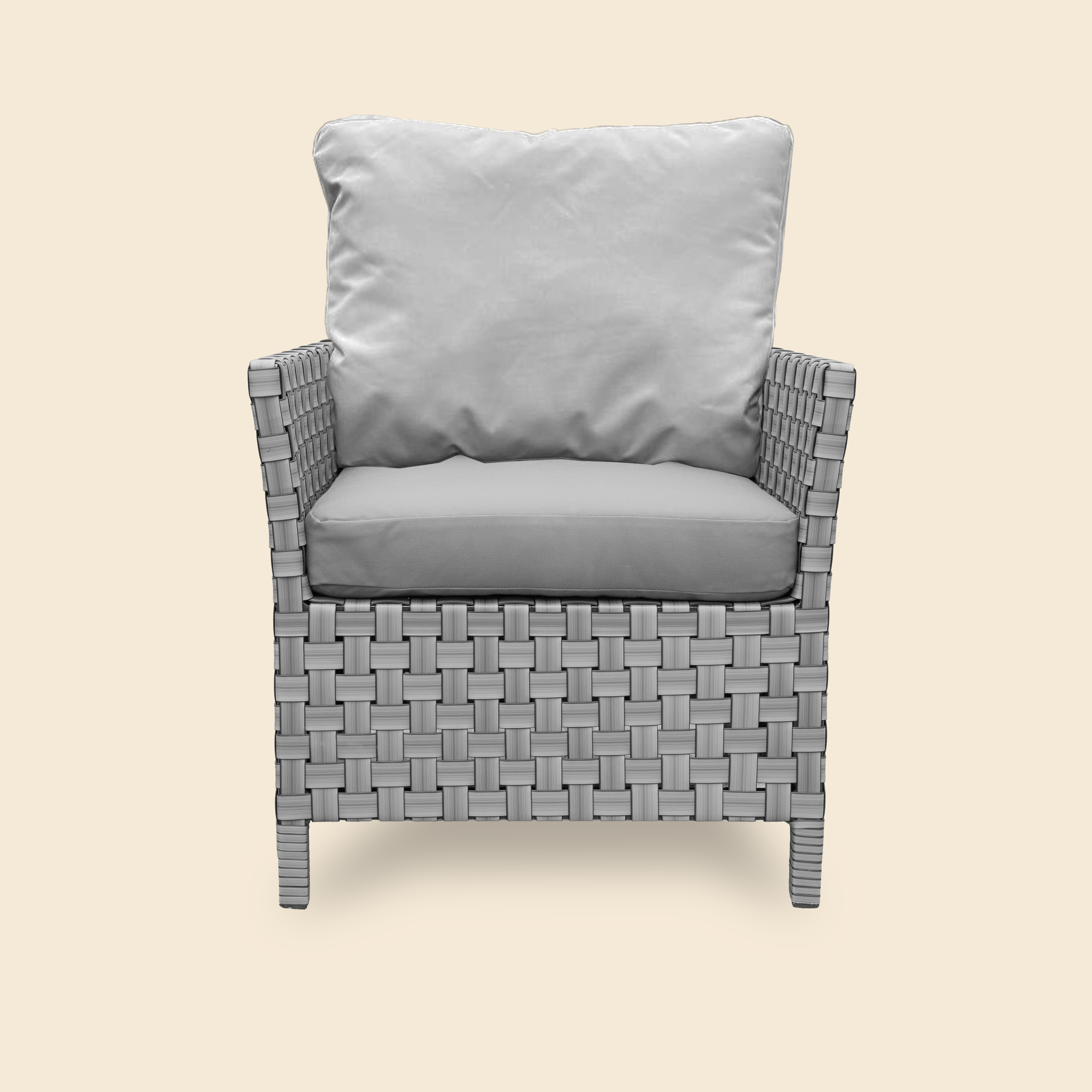 Кресло плетёное из ротанга EviLine, STILO, серый, 76х70х75 см